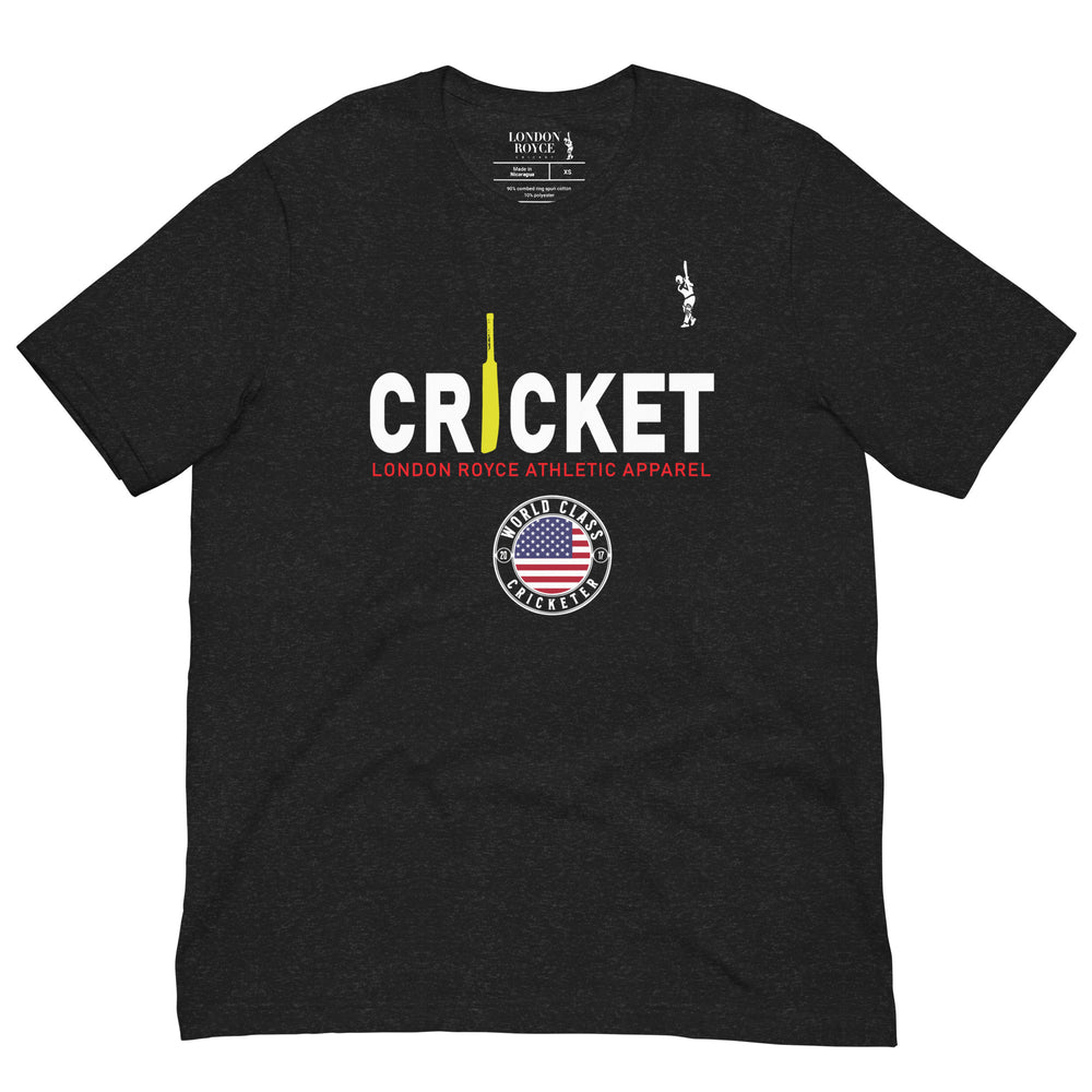 CRICKET USA FLAG T-SHIRT (Black & Navy)