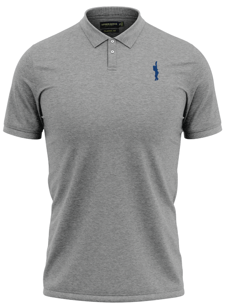 CLASSIC FIT SOLID GRAY CRICKET POLO SHIRT